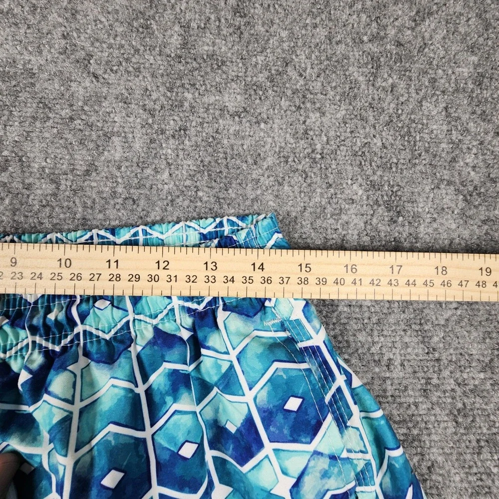 Spicy Tuna Mens Blue Geometric Honeycomb Swim Trunks Board Shorts Size Large